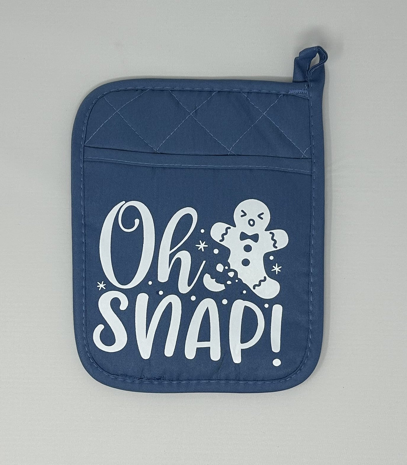 Potholder Mitt, 8.5x6.75 in. - Oh Snap - Slate Blue, Black
