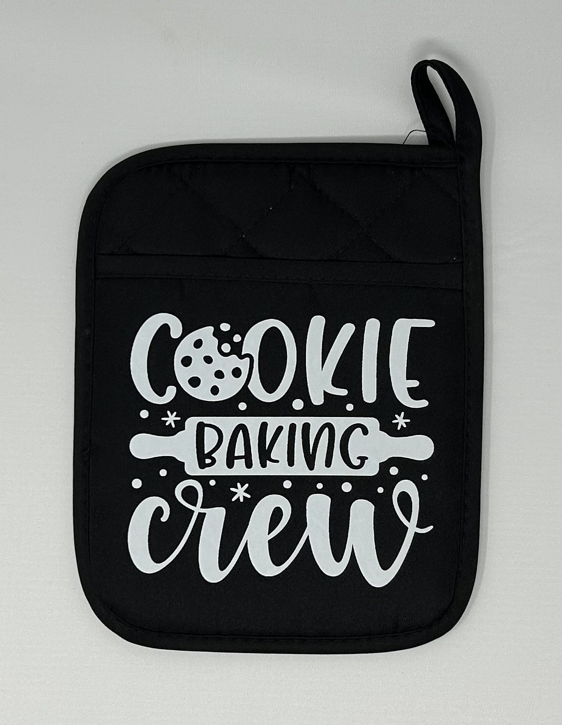 Potholder Mitt, 8.5x6.75 in. - Cookie Baking Crew -Red, Slate Blue, Black