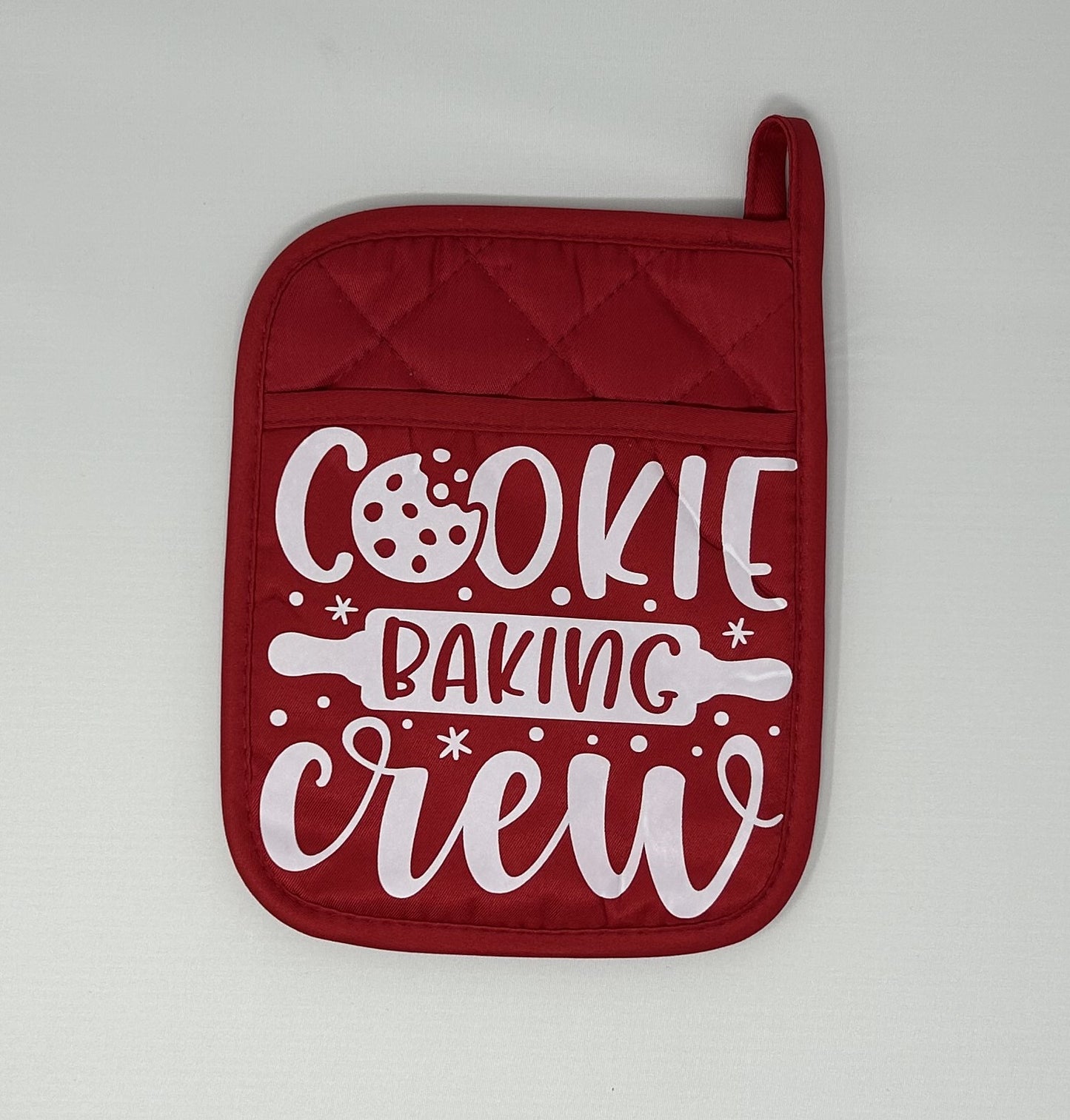 Potholder Mitt, 8.5x6.75 in. - Cookie Baking Crew -Red, Slate Blue, Black