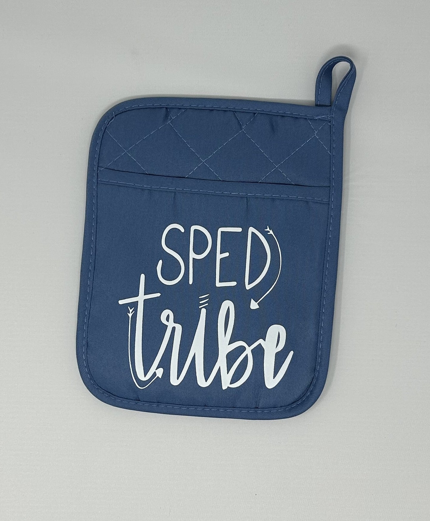 Potholder Mitt, 8.5x6.75 in. - Sped Tribe - Slate Blue & Black