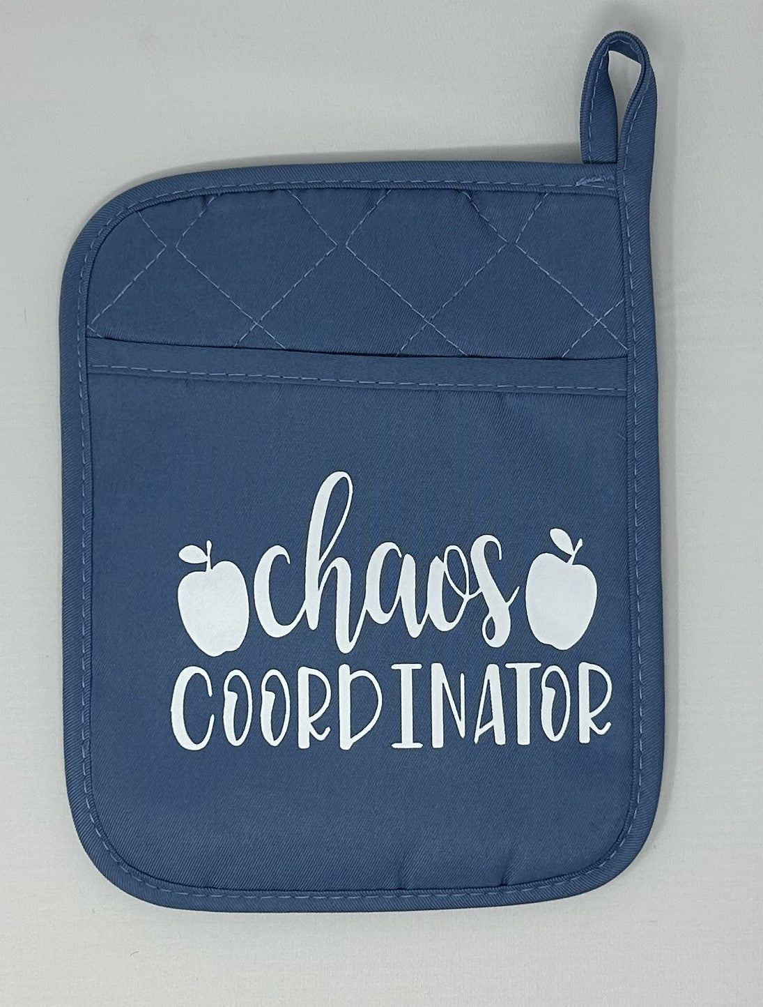 Potholder Mitt, 8.5x6.75 in. - Choas Coordinator - Black and Slate Blue